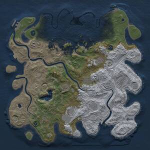 Thumbnail Rust Map: Procedural Map, Size: 4300, Seed: 97864213, 17 Monuments