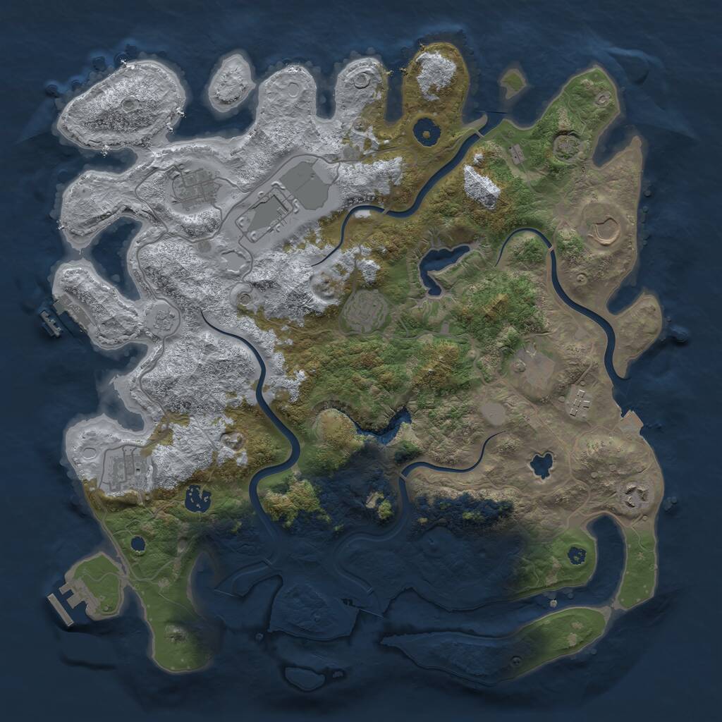 Rust Map: Procedural Map, Size: 4000, Seed: 785256289, 15 Monuments