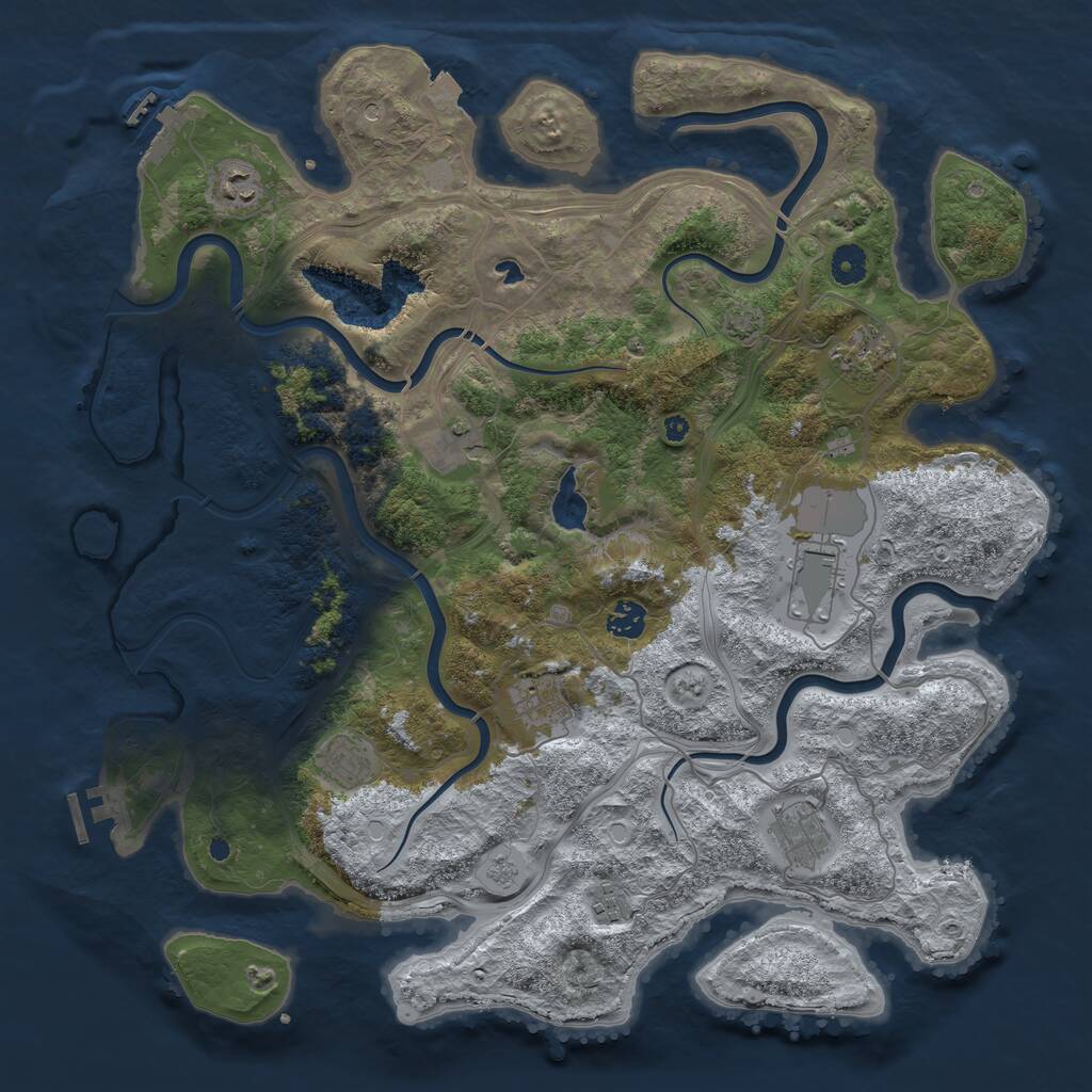 Rust Map: Procedural Map, Size: 4250, Seed: 870346068, 15 Monuments