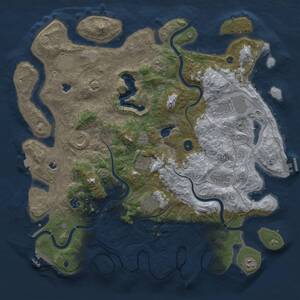 Thumbnail Rust Map: Procedural Map, Size: 4500, Seed: 2081556060, 16 Monuments
