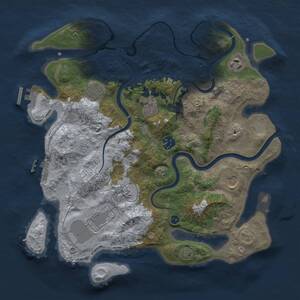 Thumbnail Rust Map: Procedural Map, Size: 3500, Seed: 1350516308, 14 Monuments