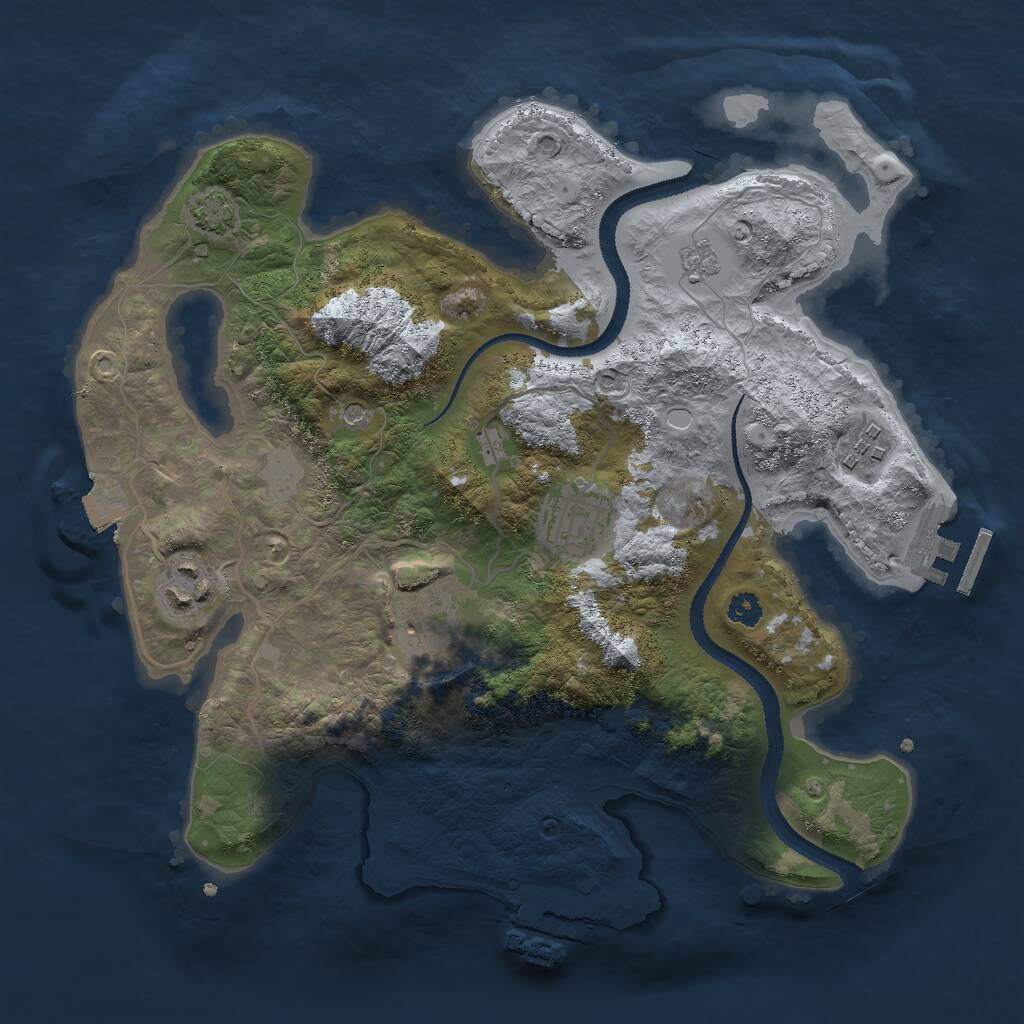 Rust Map: Procedural Map, Size: 3000, Seed: 166448498, 10 Monuments