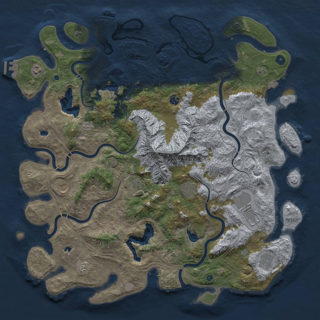 Rust Map: Procedural Map, Size: 5000, Seed: 509087673, 15 Monuments
