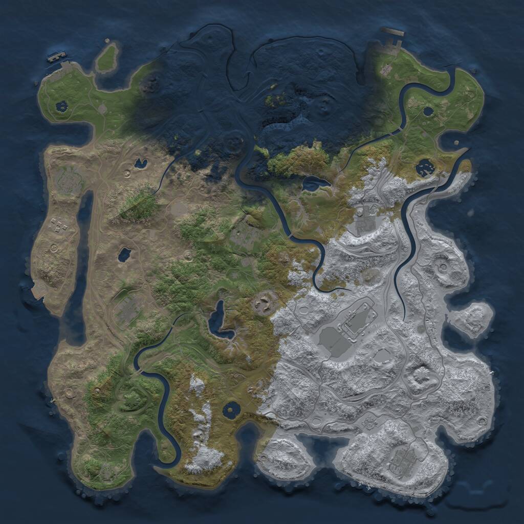 Rust Map: Procedural Map, Size: 4500, Seed: 2026010202, 16 Monuments