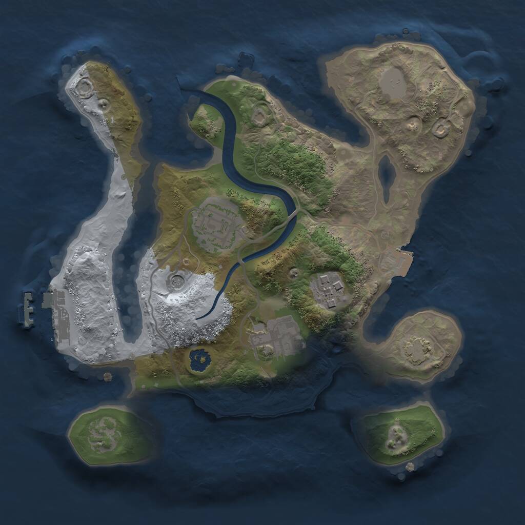 Rust Map: Procedural Map, Size: 2350, Seed: 558991662, 7 Monuments