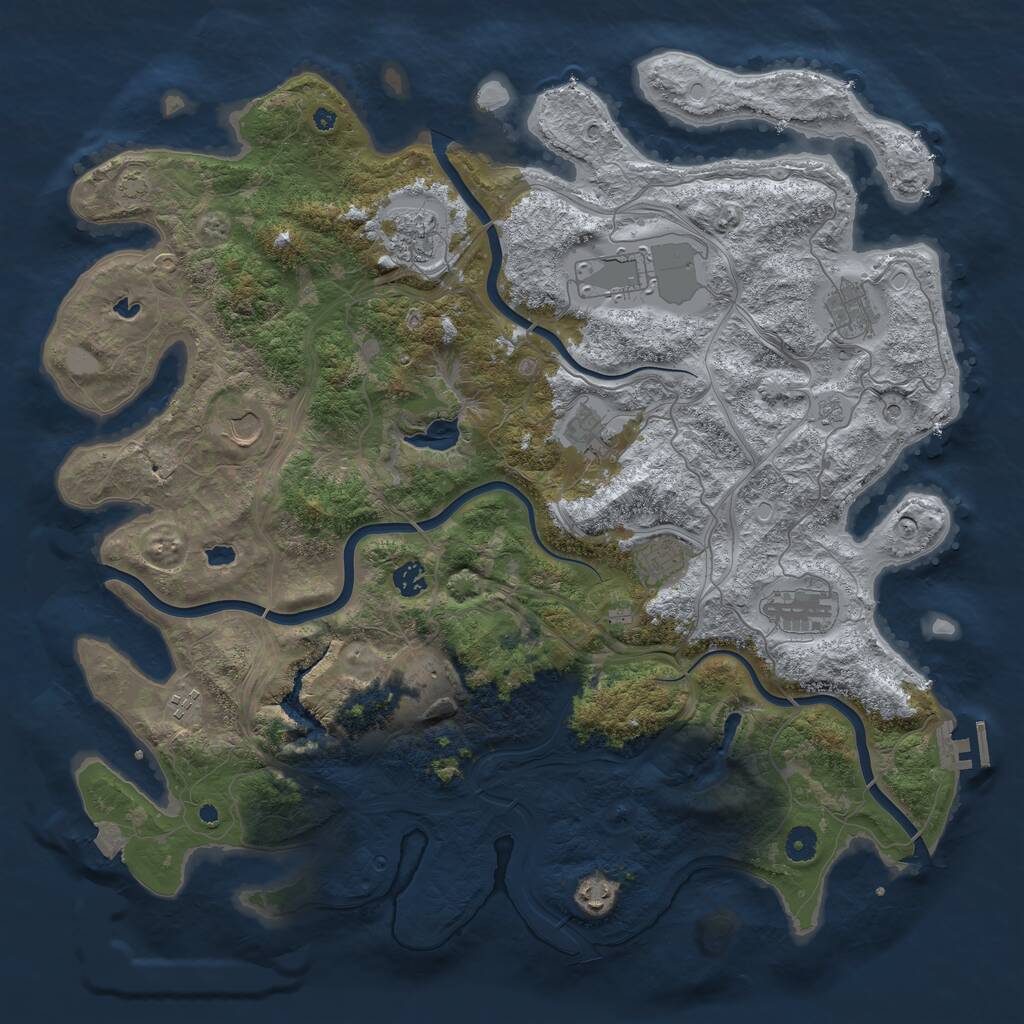 Rust Map: Procedural Map, Size: 4500, Seed: 568892723, 16 Monuments