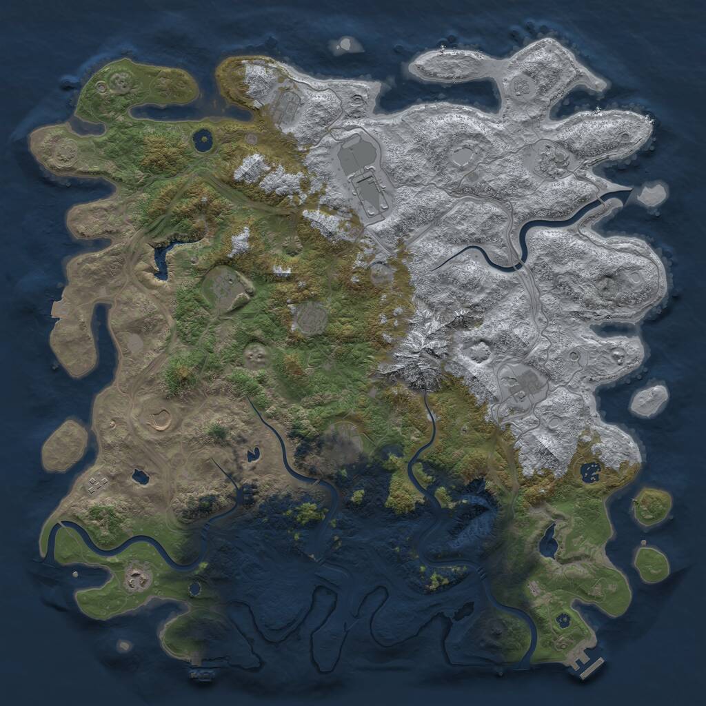 Rust Map: Procedural Map, Size: 5000, Seed: 379553076, 17 Monuments