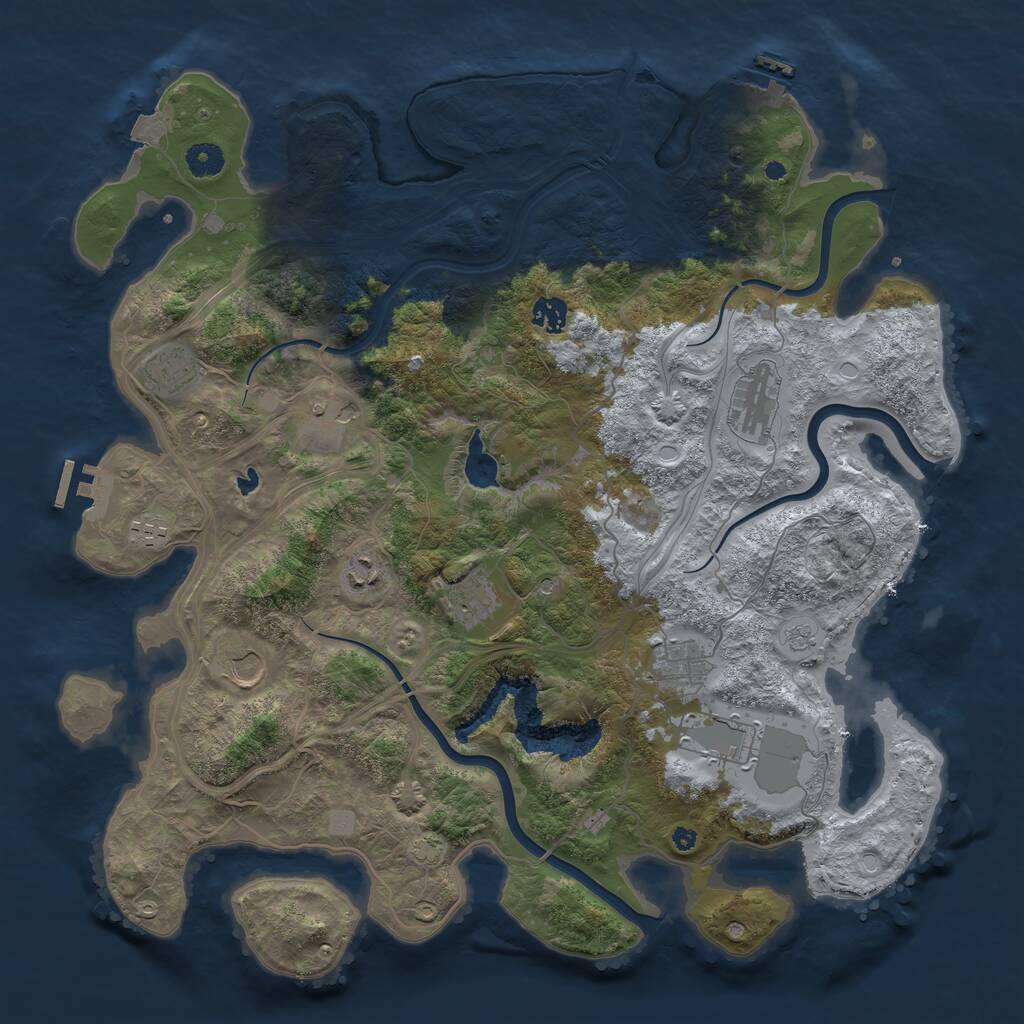 Rust Map: Procedural Map, Size: 4250, Seed: 509584107, 16 Monuments