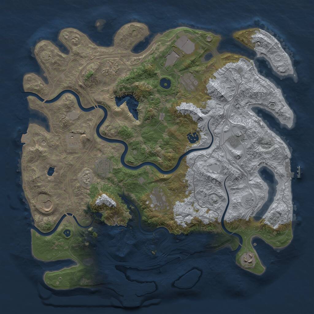 Rust Map: Procedural Map, Size: 4250, Seed: 1826250230, 17 Monuments