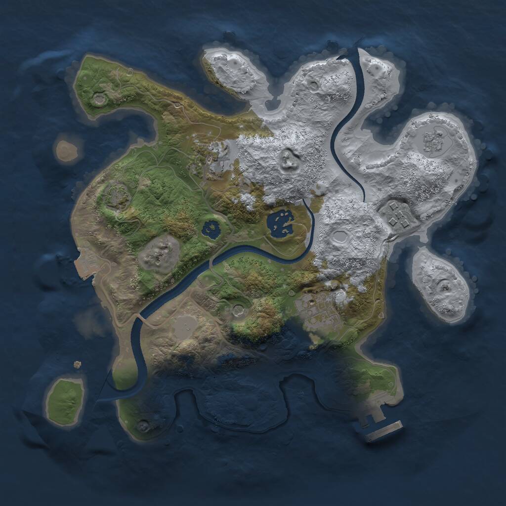 Rust Map: Procedural Map, Size: 2700, Seed: 66908277, 9 Monuments