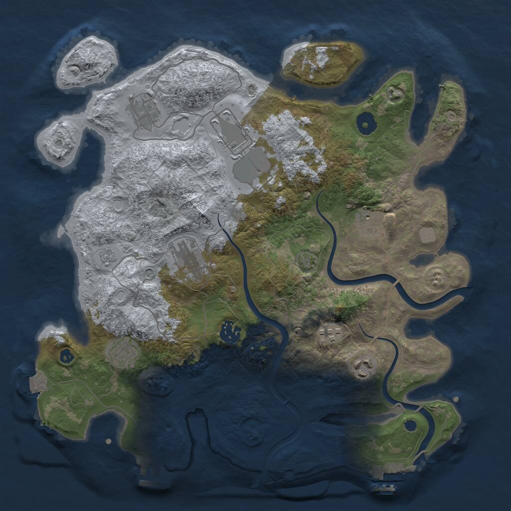 Rust Map: Procedural Map, Size: 3600, Seed: 2000406778, 14 Monuments