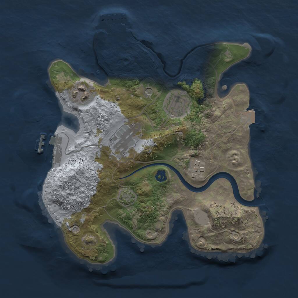 Rust Map: Procedural Map, Size: 2500, Seed: 1789837882, 9 Monuments