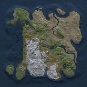 Thumbnail Rust Map: Procedural Map, Size: 3450, Seed: 525587865, 13 Monuments