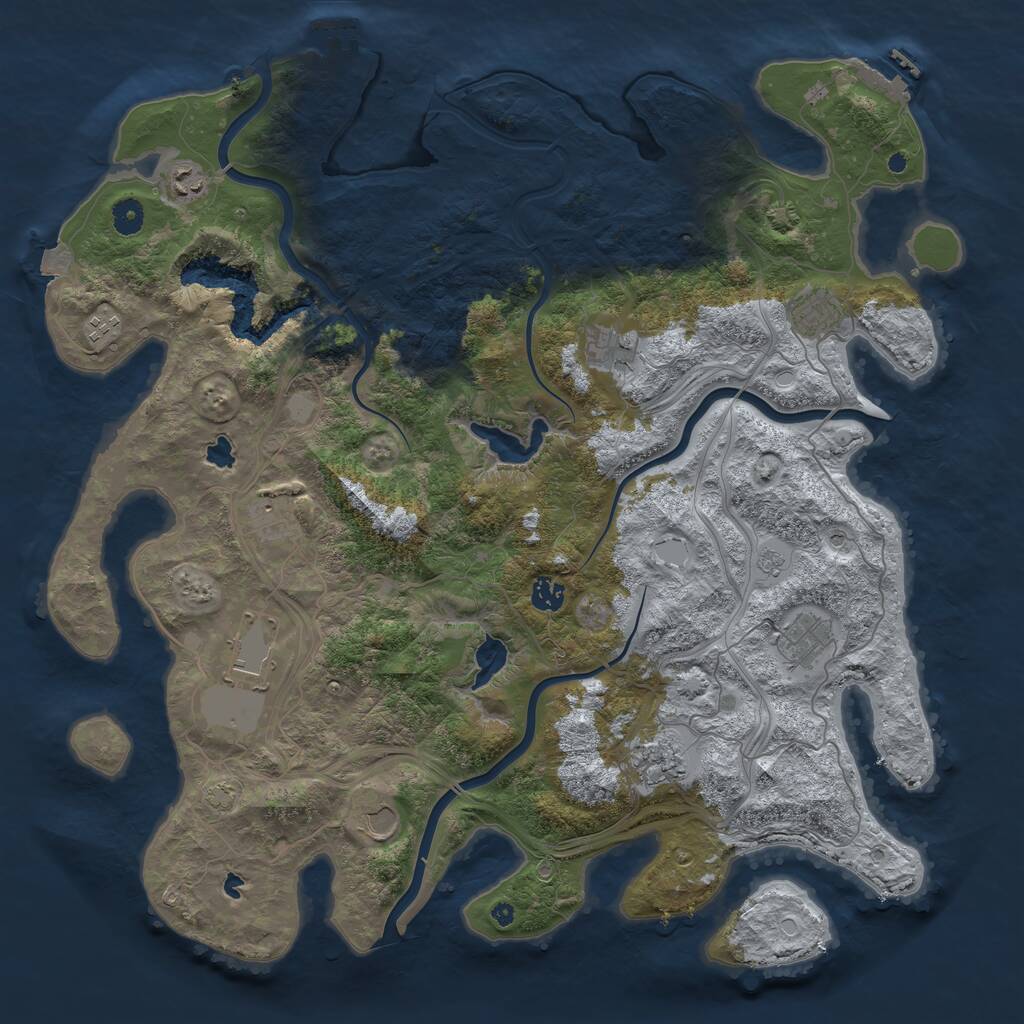 Rust Map: Procedural Map, Size: 4500, Seed: 1563120764, 16 Monuments