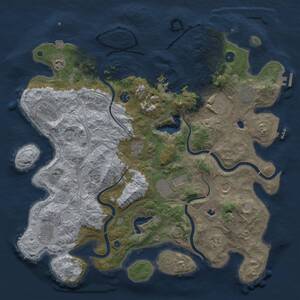 Thumbnail Rust Map: Procedural Map, Size: 4500, Seed: 1989308833, 17 Monuments