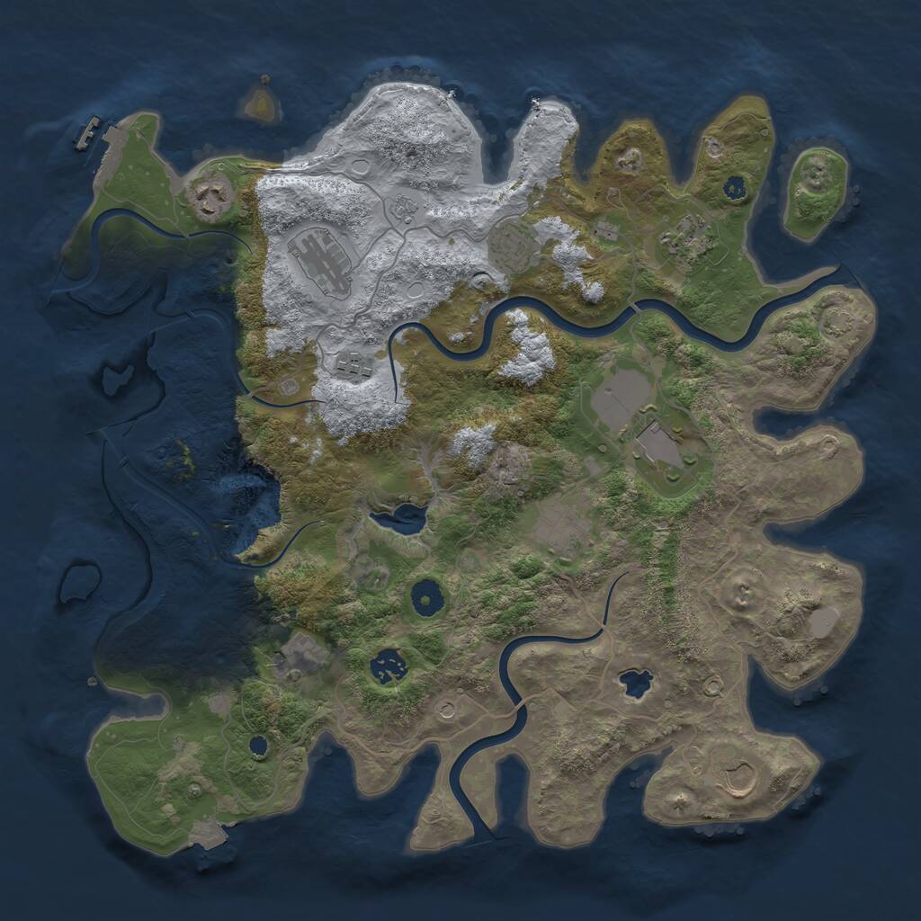 Rust Map: Procedural Map, Size: 4000, Seed: 2137135940, 15 Monuments