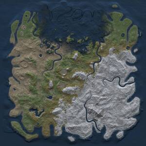 Thumbnail Rust Map: Procedural Map, Size: 6000, Seed: 484387969, 17 Monuments