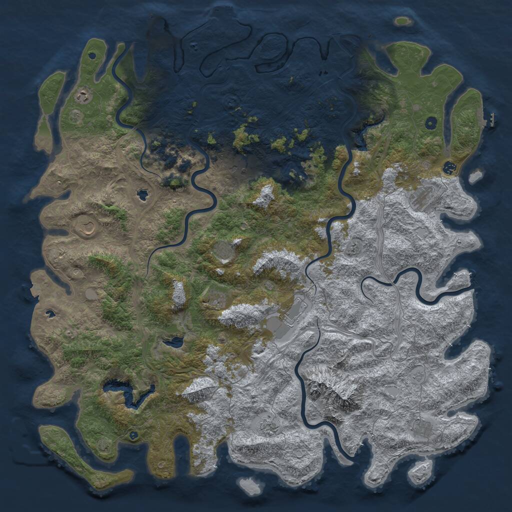 Rust Map: Procedural Map, Size: 6000, Seed: 484387969, 17 Monuments