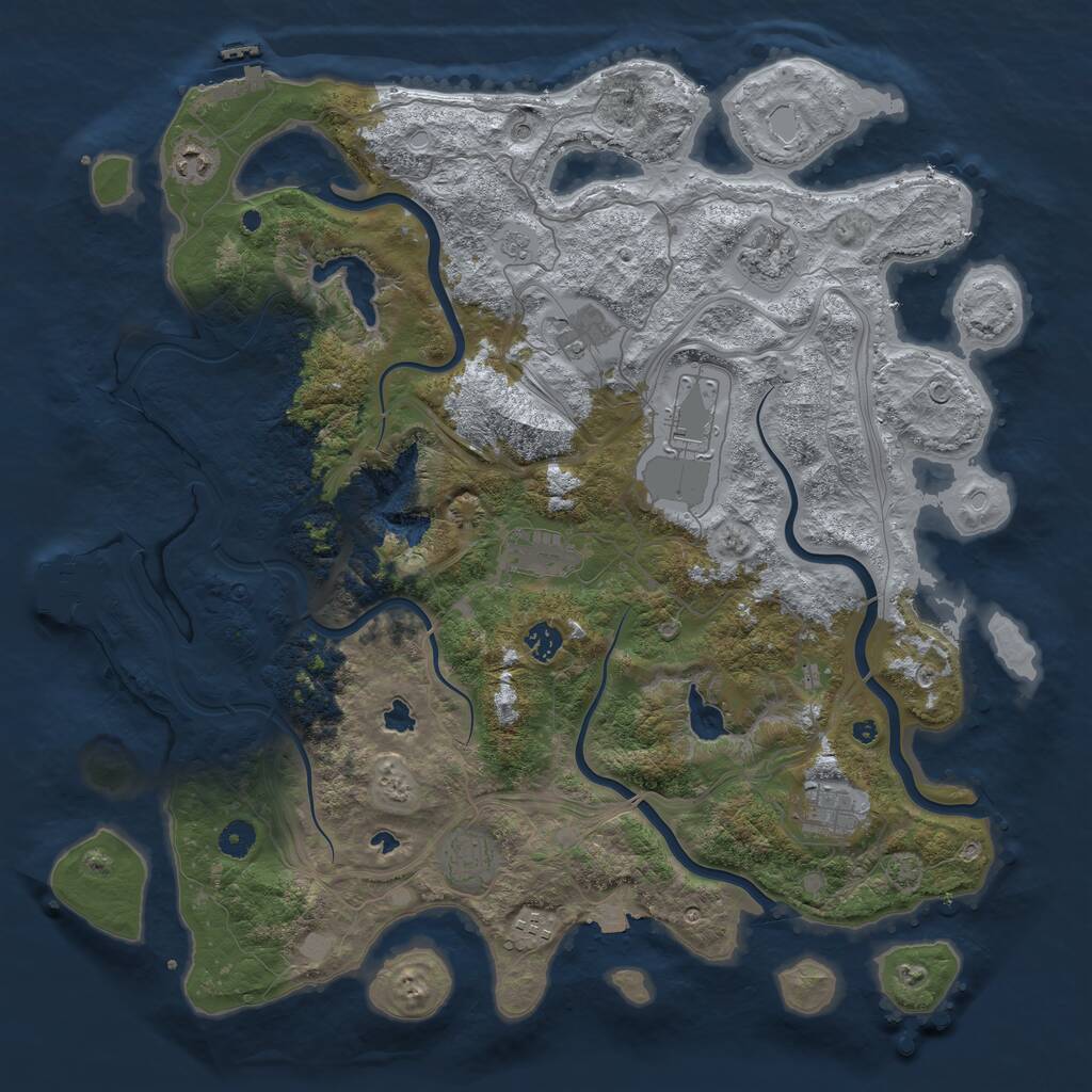 Rust Map: Procedural Map, Size: 4500, Seed: 1619591301, 15 Monuments