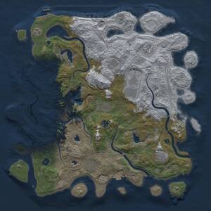 Thumbnail Rust Map: Procedural Map, Size: 4500, Seed: 1619591301, 15 Monuments