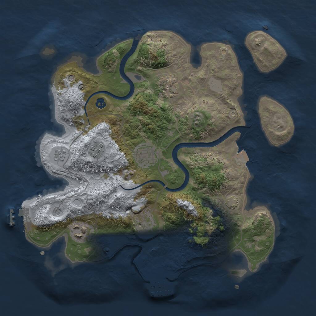 Rust Map: Procedural Map, Size: 3000, Seed: 886972920, 11 Monuments
