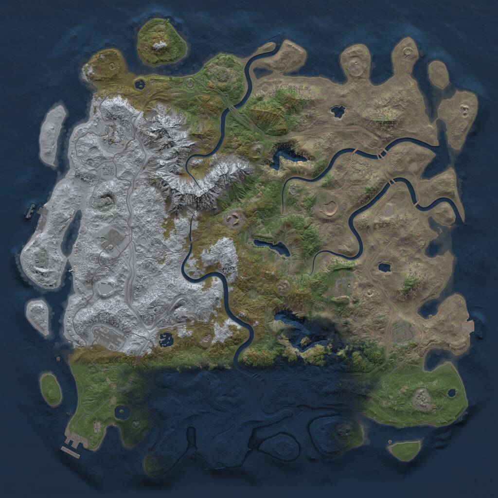 Rust Map: Procedural Map, Size: 5000, Seed: 1267797294, 15 Monuments