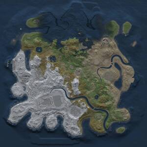 Thumbnail Rust Map: Procedural Map, Size: 3500, Seed: 670385420, 14 Monuments