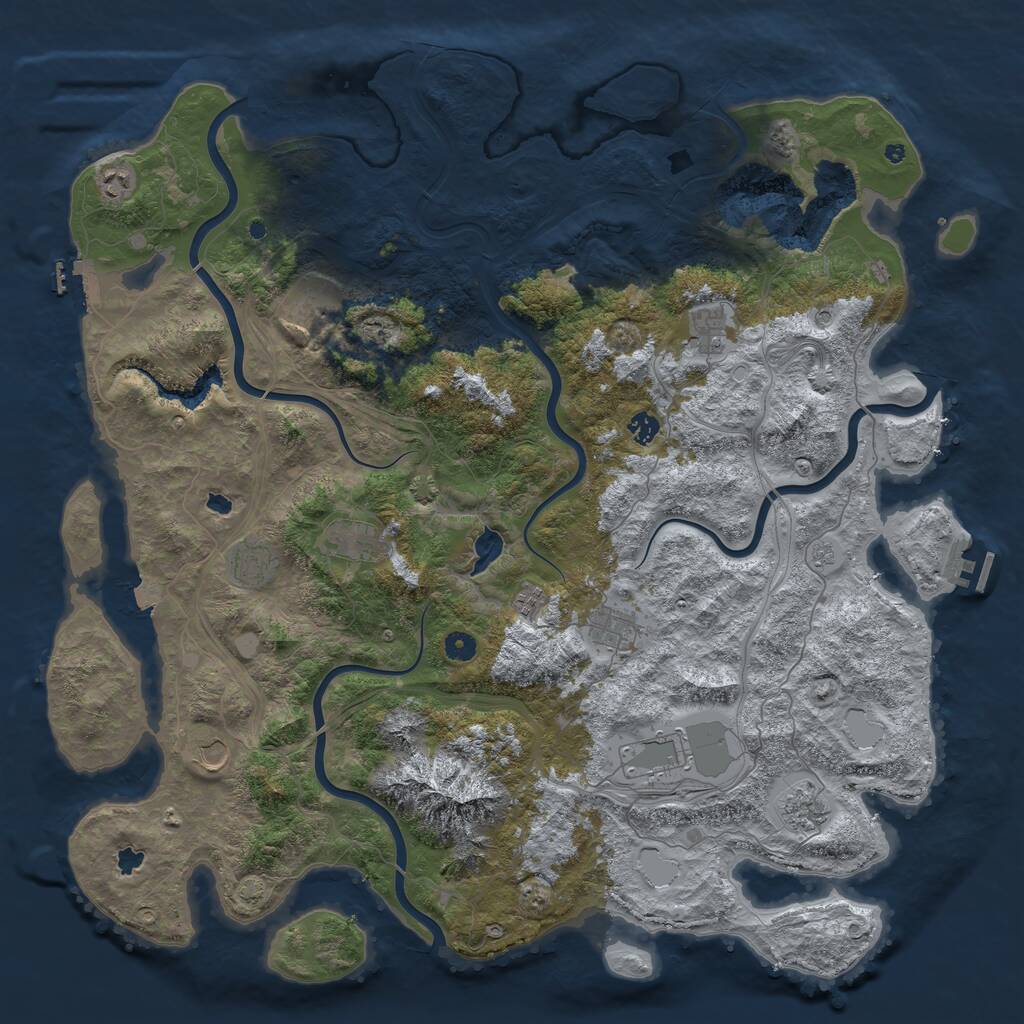 Rust Map: Procedural Map, Size: 5000, Seed: 1535470033, 17 Monuments