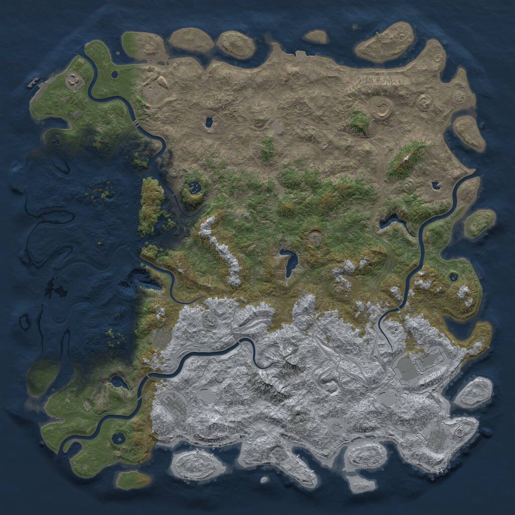 Rust Map: Procedural Map, Size: 6000, Seed: 416174265, 17 Monuments