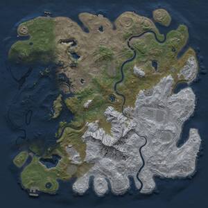 Thumbnail Rust Map: Procedural Map, Size: 5000, Seed: 41694866, 17 Monuments