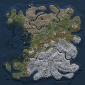 Thumbnail Rust Map: Procedural Map, Size: 4350, Seed: 1267637476, 17 Monuments