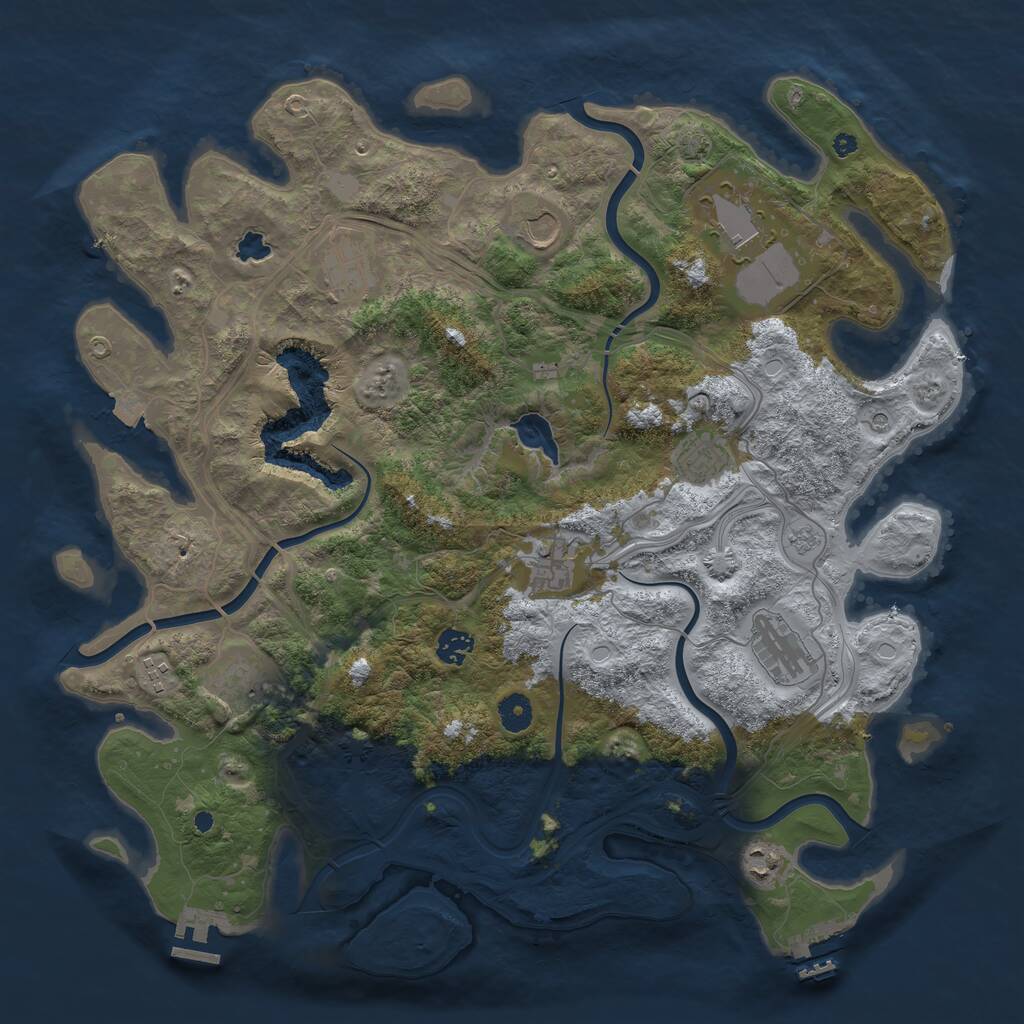 Rust Map: Procedural Map, Size: 4250, Seed: 243134, 16 Monuments