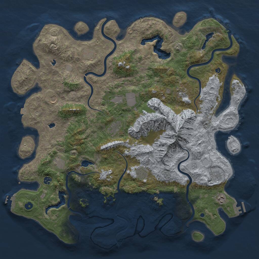 Rust Map: Procedural Map, Size: 5000, Seed: 1468919063, 17 Monuments