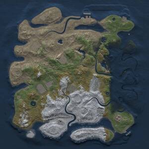 Thumbnail Rust Map: Procedural Map, Size: 4096, Seed: 619194386, 16 Monuments