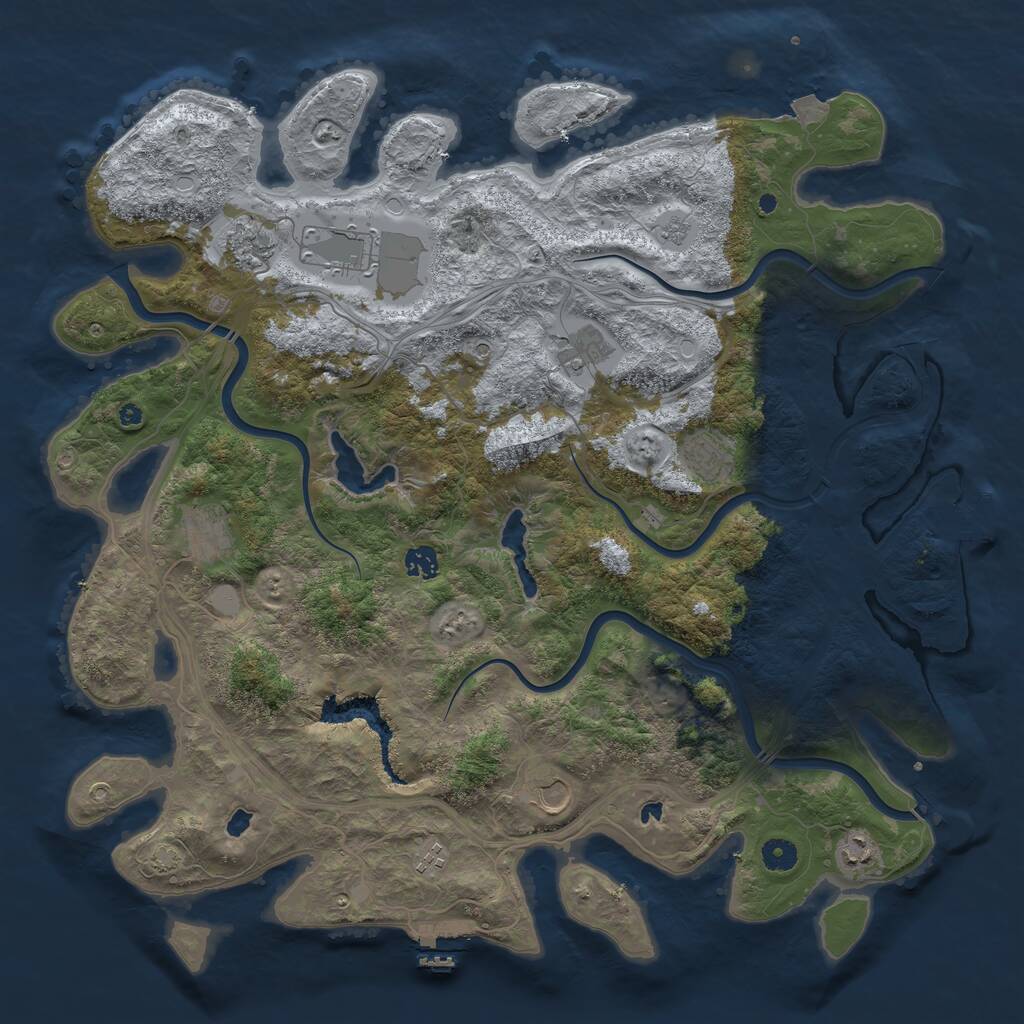 Rust Map: Procedural Map, Size: 4500, Seed: 1049242485, 15 Monuments