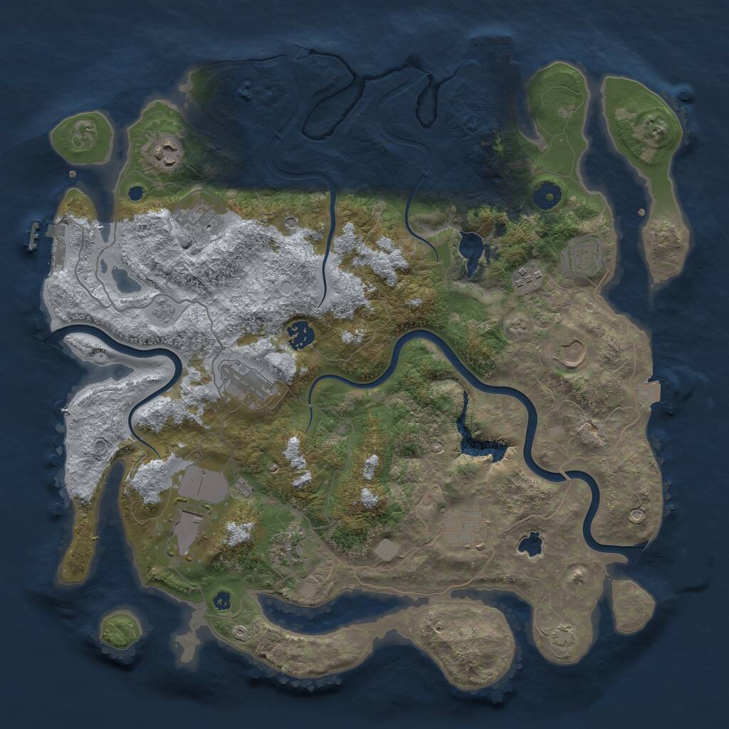 Rust Map: Procedural Map, Size: 4000, Seed: 2091014049, 16 Monuments