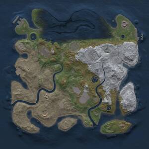 Thumbnail Rust Map: Procedural Map, Size: 3500, Seed: 2065375333, 14 Monuments