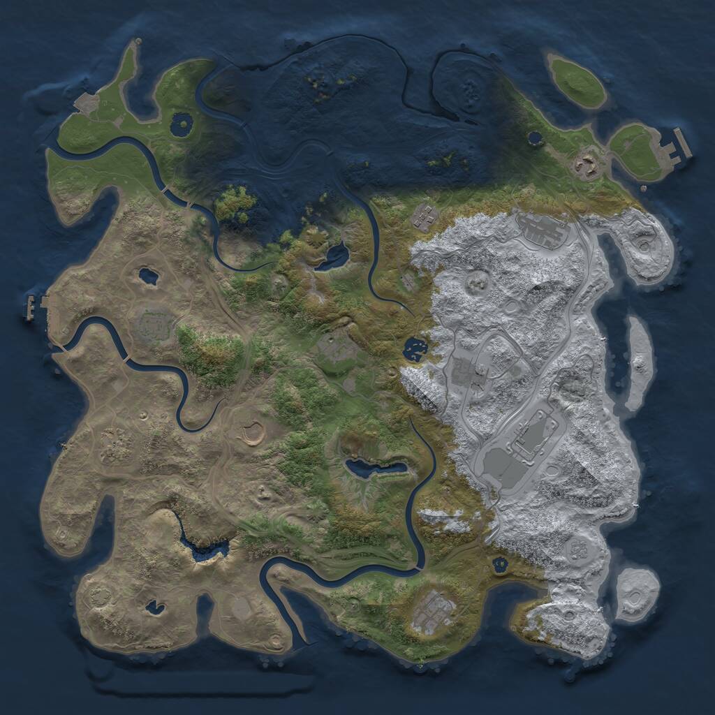 Rust Map: Procedural Map, Size: 4500, Seed: 934412110, 17 Monuments