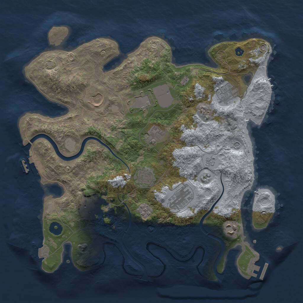 Rust Map: Procedural Map, Size: 3500, Seed: 218207739, 15 Monuments