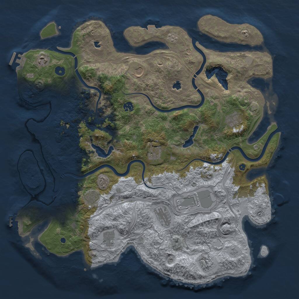 Rust Map: Procedural Map, Size: 4500, Seed: 42426980, 17 Monuments