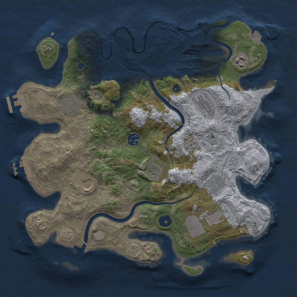 Rust Map: Procedural Map, Size: 3600, Seed: 168, 15 Monuments