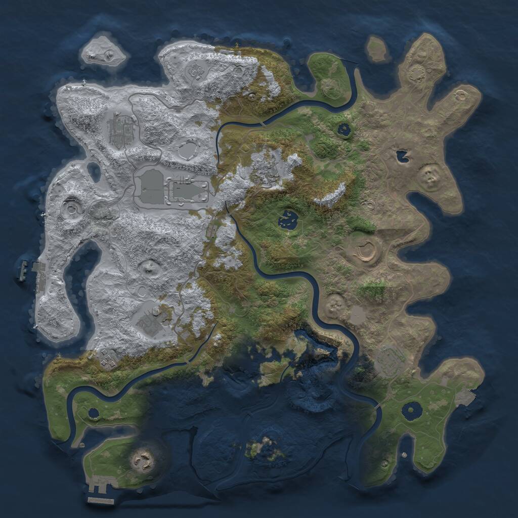 Rust Map: Procedural Map, Size: 4000, Seed: 25042025, 15 Monuments