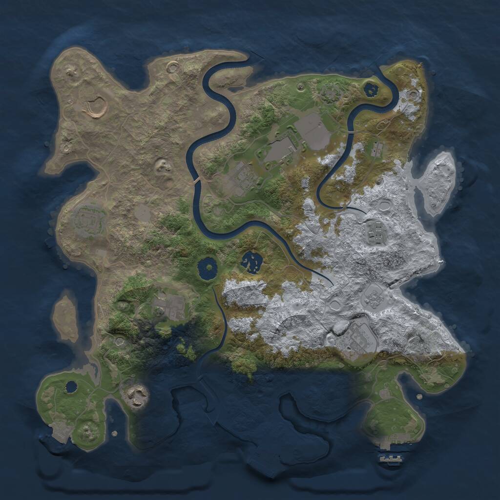 Rust Map: Procedural Map, Size: 3500, Seed: 22848, 15 Monuments