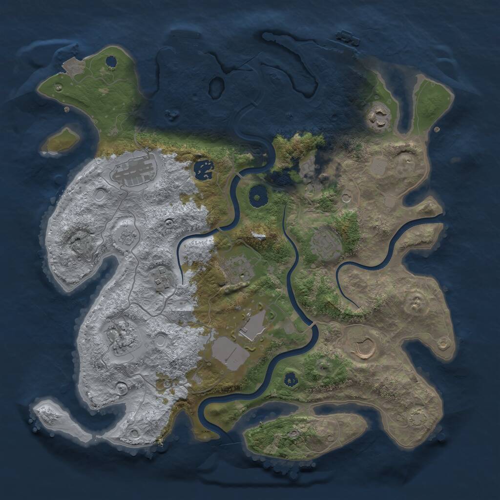 Rust Map: Procedural Map, Size: 3600, Seed: 1489867776, 16 Monuments