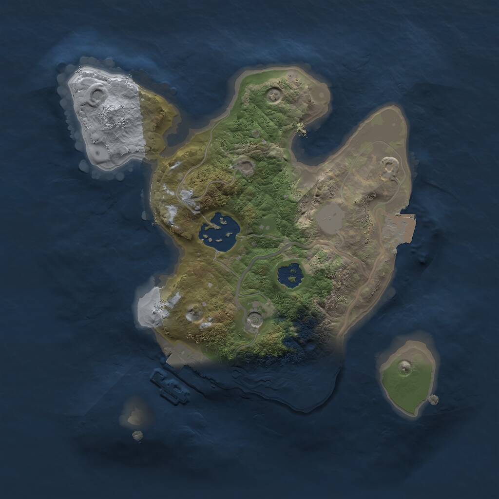 Rust Map: Procedural Map, Size: 2000, Seed: 134294455, 4 Monuments