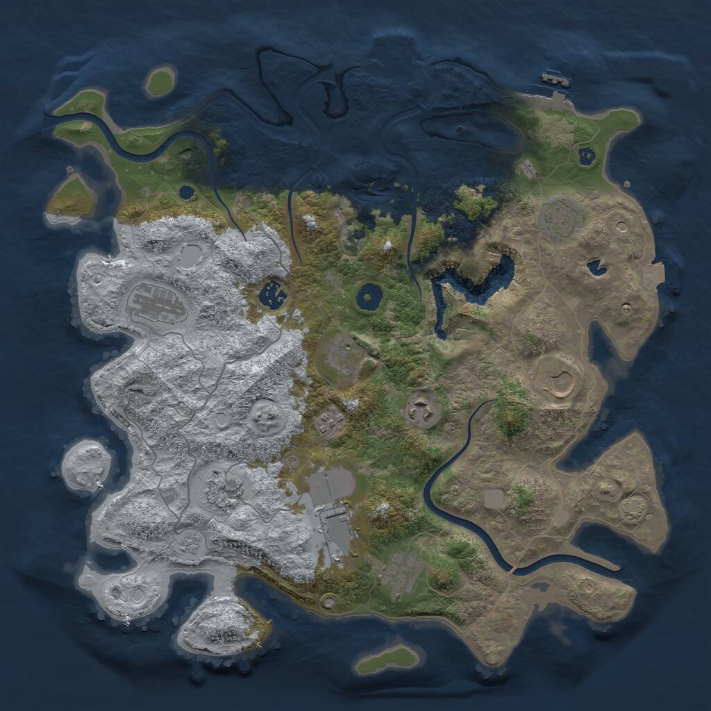 Rust Map: Procedural Map, Size: 4000, Seed: 1600545643, 16 Monuments