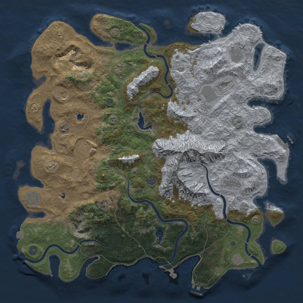 Rust Map: Procedural Map, Size: 5000, Seed: 1939060207, 19 Monuments