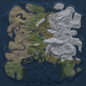 Thumbnail Rust Map: Procedural Map, Size: 5000, Seed: 1939060207, 17 Monuments