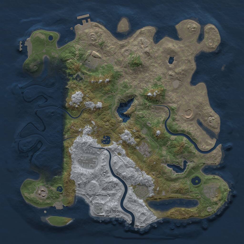 Rust Map: Procedural Map, Size: 4000, Seed: 983276, 15 Monuments