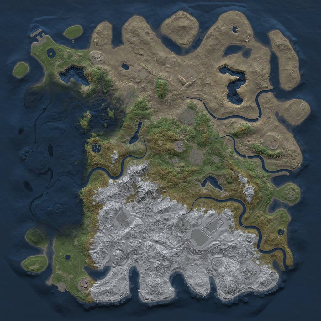 Rust Map: Procedural Map, Size: 5000, Seed: 1357138917, 17 Monuments